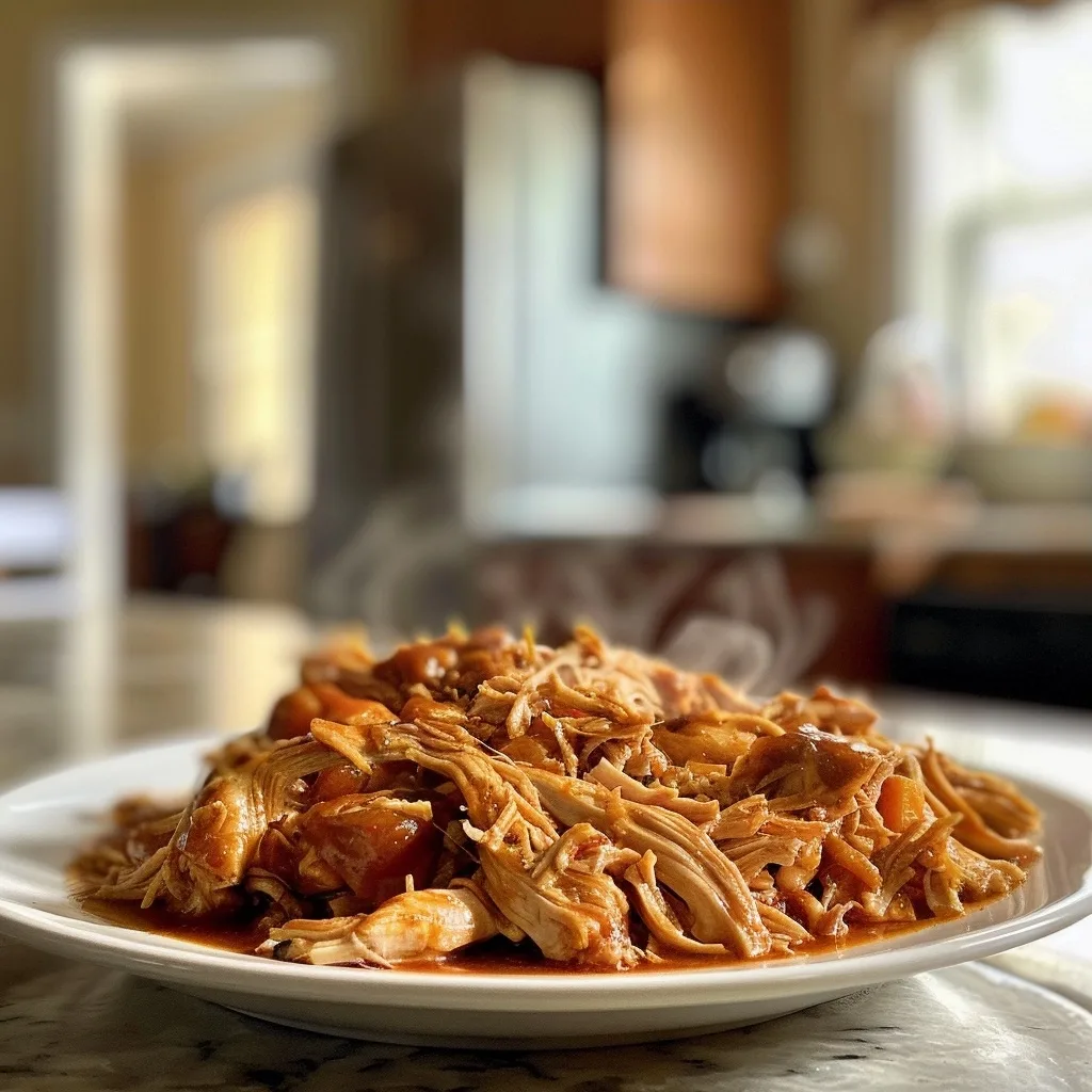 Crockpot Shredded BBQ Chicken Bowl