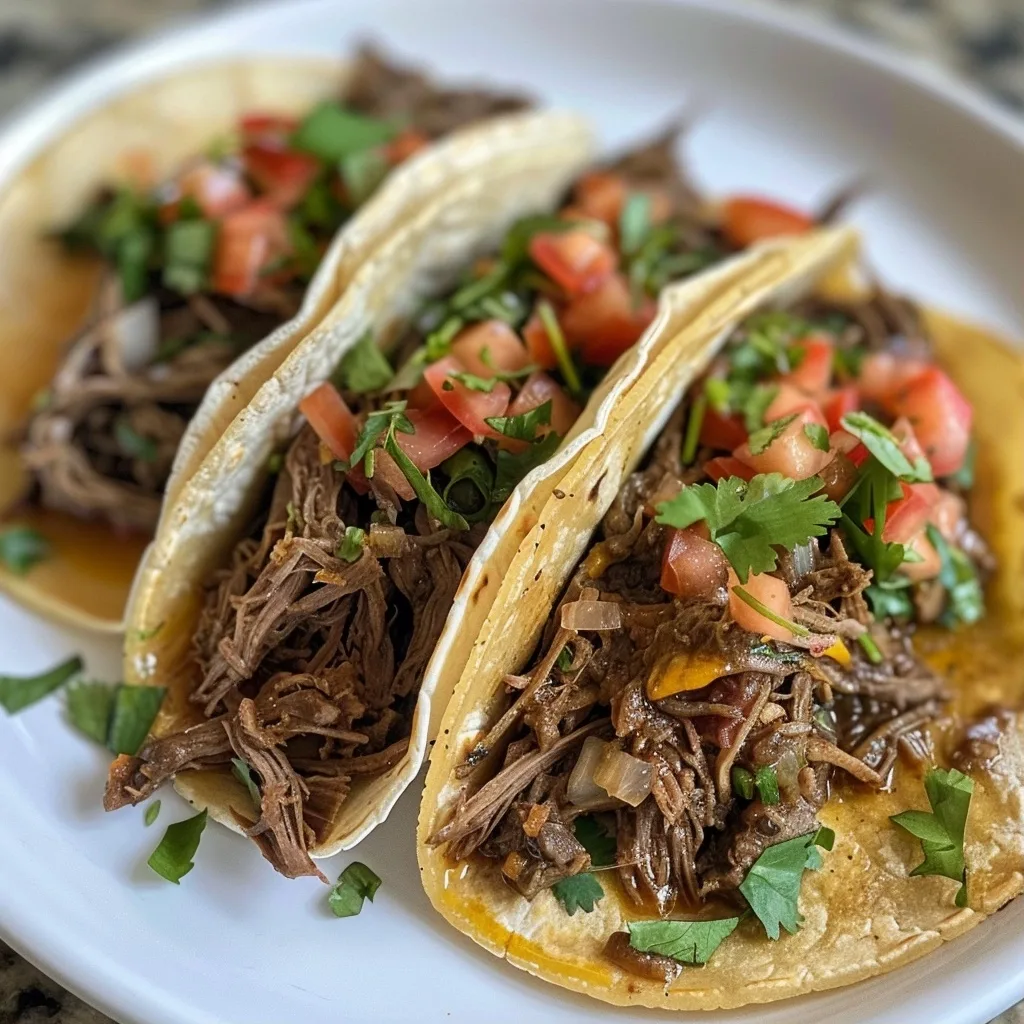 Easy Crockpot Shredded Beef Tacos