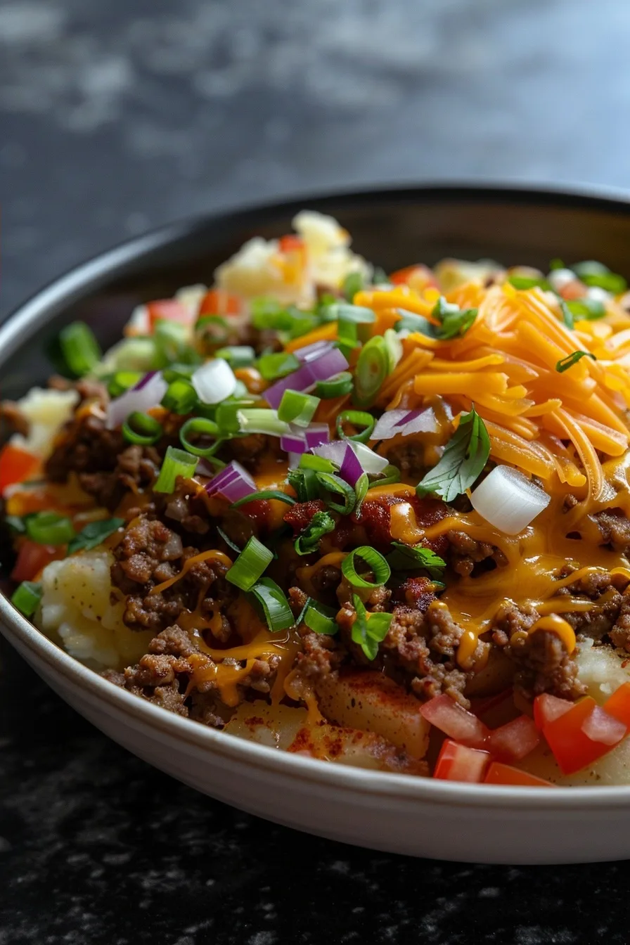 Cheesy Ground Beef Taco Potato Bowl 4 image 1785259590636