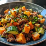 Budget Ground Beef Zucchini Sweet Potato Skillet
