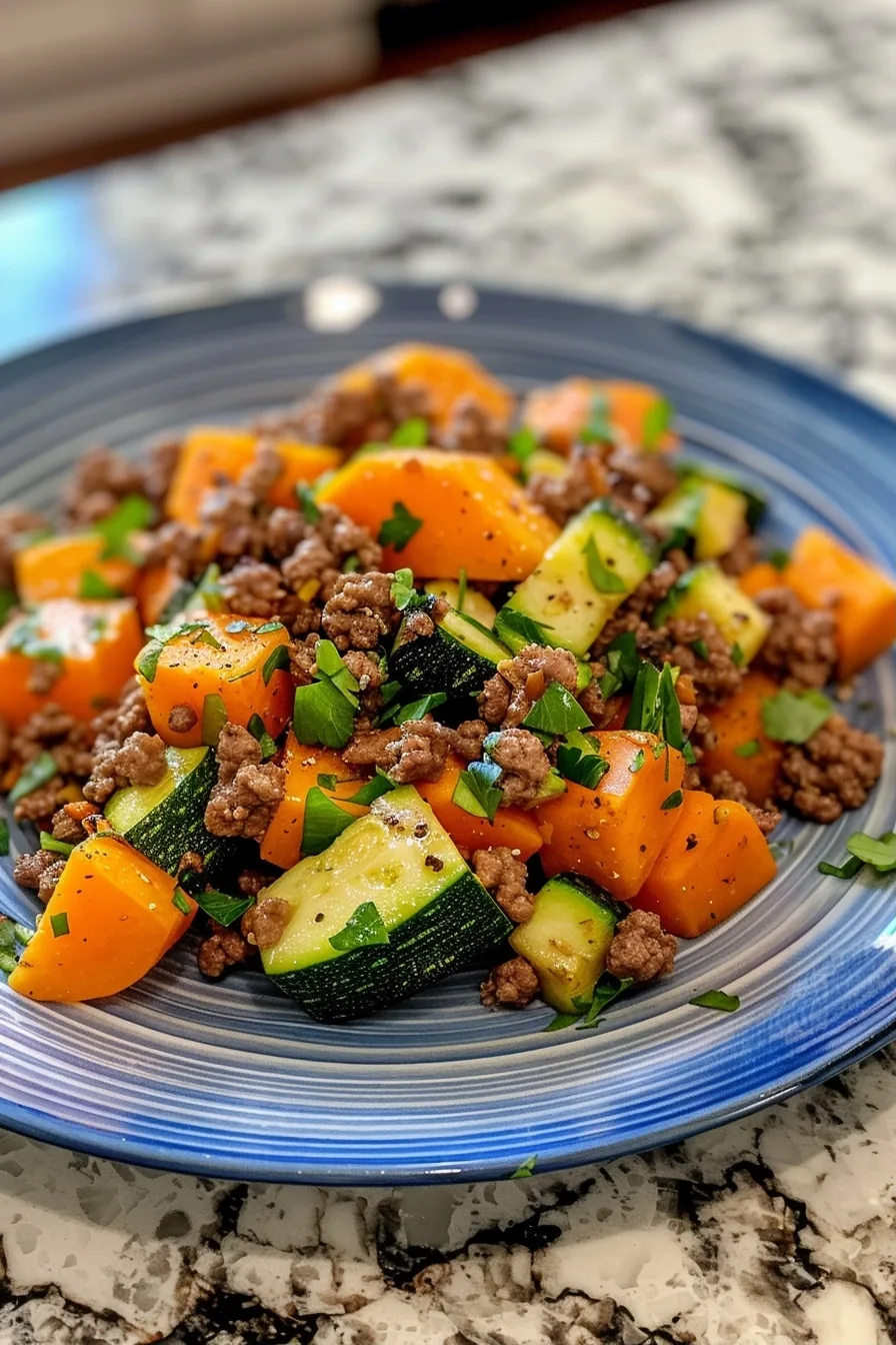 Budget Ground Beef Zucchini Sweet Potato Skillet 4 image 1785259855396