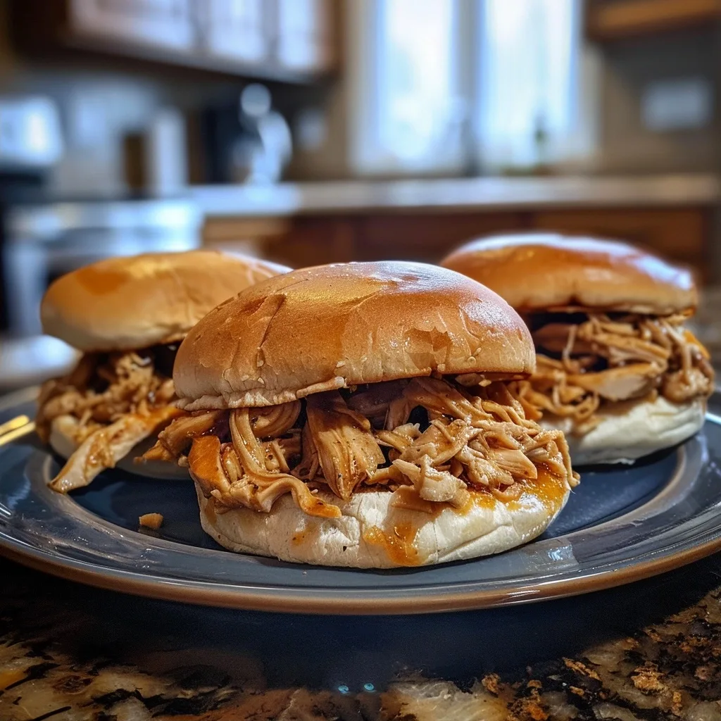 Easy Crockpot Shredded Chicken Sandwiches Recipe