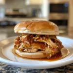 Slow Cooker Hot Honey Chicken Sandwich